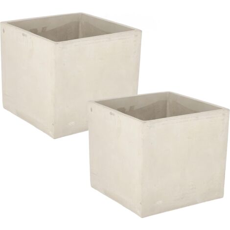 KOTARBAU Lot de 2 pots de fleurs carrés - 20 x 20 cm - Pour plantes - En béton décoratif