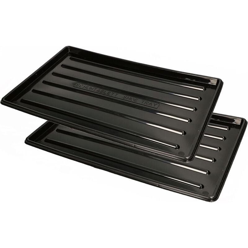 Lot de 2 pots d'égouttement à chaussures Noir 45 x 30 cm - Kotarbau