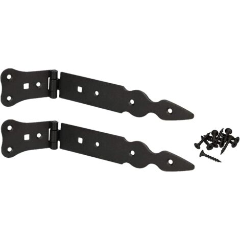 KOTARBAU Lot de 2 rubans de chargement 200 mm - Charnières de porte - Charnières de porte - Charnières de porte - Noir - Antirouille - Ferrure de construction robuste