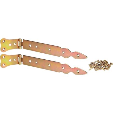 KOTARBAU Lot de 2 rubans de chargement 250 mm - Charnières de porte - Charnières de porte - Charnières de porte - Or galvanisé - Antirouille - Ferrure de construction robuste