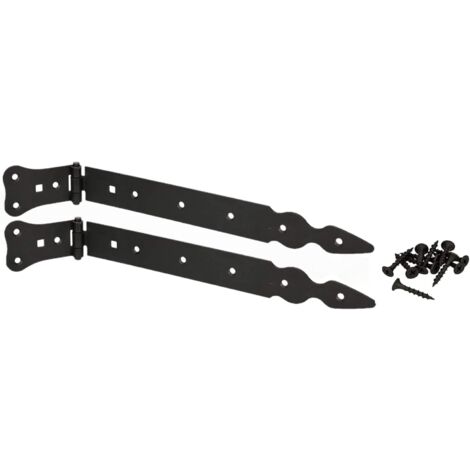 KOTARBAU Lot de 2 rubans de chargement 300 mm - Charnières de porte - Charnières de porte - Charnière de porte - Noir - Antirouille - Robuste