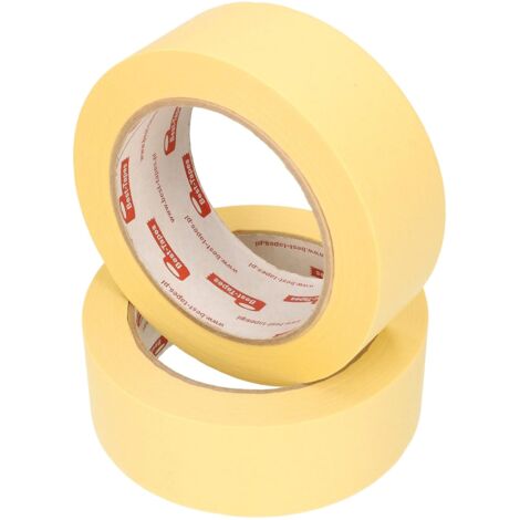 KOTARBAU Lot de 2 Rubans de Masquage 38 mm x 50 m Ruban de Protection Autocollant Jaune pour Travaux de Peinture