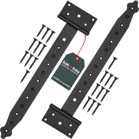 Kotarbau – Lot de 2 suspensions en croix 350 mm – Acier résistant aux UV – Revêtement par poudre – Pour portes de jardin et portails