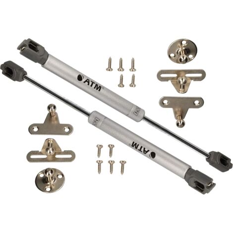 KOTARBAU Lot de 2 vérins à gaz hydrauliques pour meubles 80 N Argenté