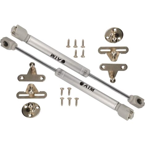 KOTARBAU Lot de 2 vérins à gaz pour meubles - 150 N - Ressort à gaz hydraulique - Argenté