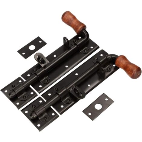 KOTARBAU Lot de 2 verrous de porte à gauche - 280 mm - Verrou de porte - Verrou de porte avec revêtement par poudre