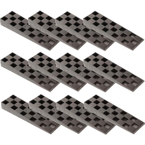 KOTARBAU - Lot de 25 cales de montage en plastique - 150 x 44 x 20 mm - Pour fenêtres, portes, chambranle, cadres de fenêtres - Noir