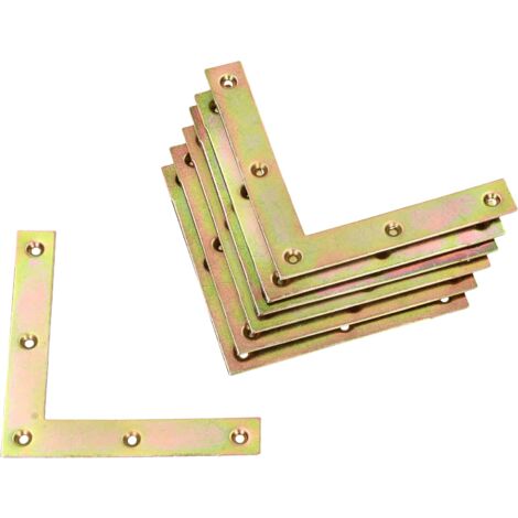 KOTARBAU Lot de 25 connecteurs d'angle plats - 100 mm - Jaune galvanisé - Pour raccords d'angle