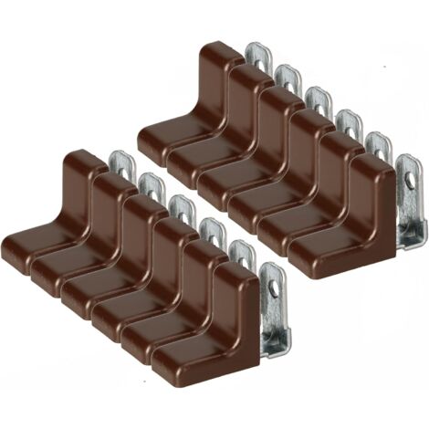KOTARBAU Lot de 25 supports d'étagère en métal avec cache en plastique pour meubles Kolor (wenge)