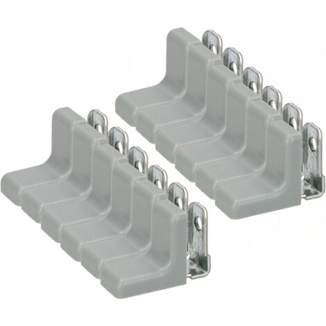 KOTARBAU Lot de 25 supports d'étagère en métal avec revêtement en plastique pour meubles Gris