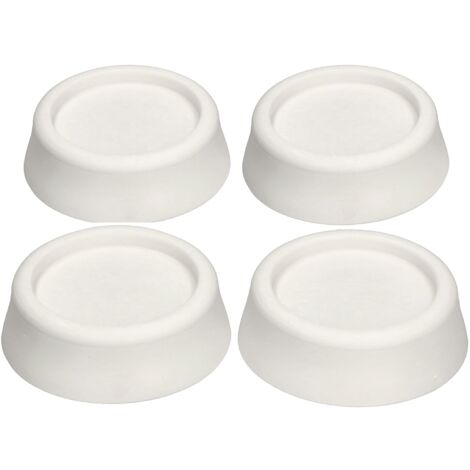 KOTARBAU Lot de 4 amortisseurs de vibrations en plastique pour machine à laver et sèche-linge Blanc
