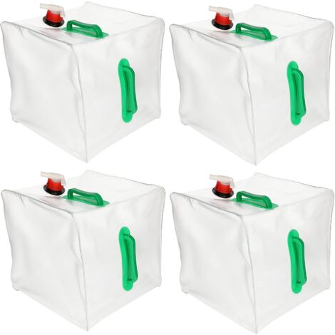 KOTARBAU Lot de 4 bidons à eau pliables avec poignée de transport et bec verseur 20 l