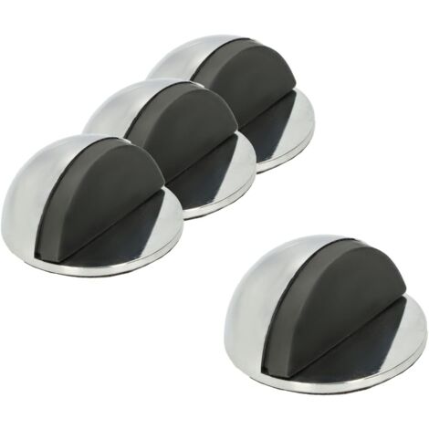 KOTARBAU Lot de 4 butoirs de porte avec butées en caoutchouc pour portes autoportantes Chromé