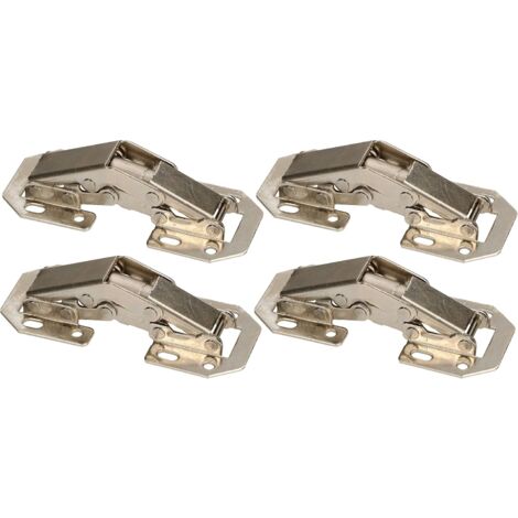 KOTARBAU Lot de 4 charnières à visser avec ressort 75 mm Montage sans perçage de pot pour portes de meubles, butée d'angle, armoire de cuisine, penderie