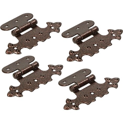 KOTARBAU Lot de 4 charnières décoratives pour armoire asymétriques rétro en cuivre antique