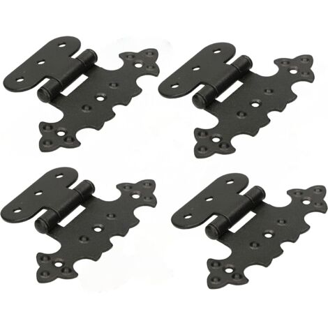 KOTARBAU Lot de 4 charnières décoratives pour armoire asymétriques rétro Noir antique