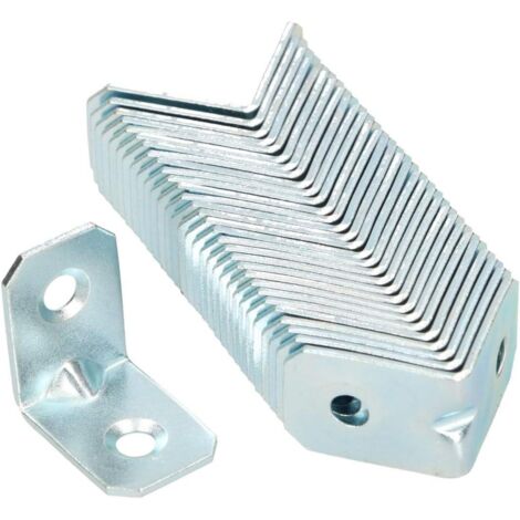 KOTARBAU Lot de 50 raccords coudés en acier galvanisé 25 x 25 x 18 mm