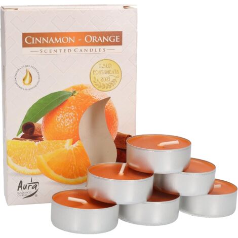 KOTARBAU Lot de 6 bougies chauffe-plat parfumées Cinnamon Orange Durée de combustion 4 heures