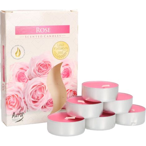KOTARBAU Lot de 6 bougies chauffe-plat parfumées - Durée de combustion : 4 heures - Rose