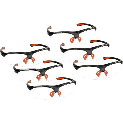 KOTARBAU Lot de 6 paires de lunettes de protection pour les yeux contre les éclaboussures, les éclats et la poussière - Légères et professionnelles