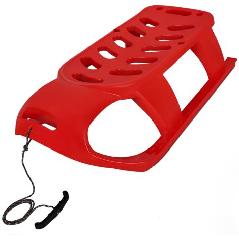 KOTARBAU® Luge Enfant - Plastique - 87x45x26 cm - Rouge - Traineau Enfant - Luge à Neige - Traineau a Neige - avec Patins Métal et Corde de Traction - Robuste et Stable