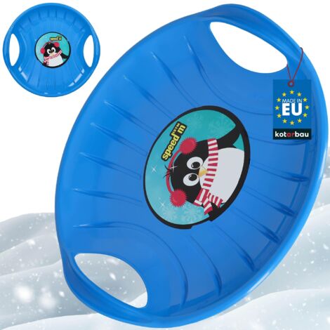 KOTARBAU® Luge - PVC - 60 cm - Luge Enfant - Bleu - Sled - Poignées Ergonomiques -  et Adulte - Traineau à Neige - Résistant - Facile à Transporter