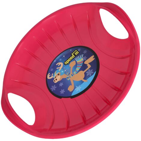 KOTARBAU® Luge - PVC - 60 cm - Luge Enfant - Rose - Sled - Poignées Ergonomiques -  et Adulte - Traineau à Neige - Résistant - Facile à Transporter