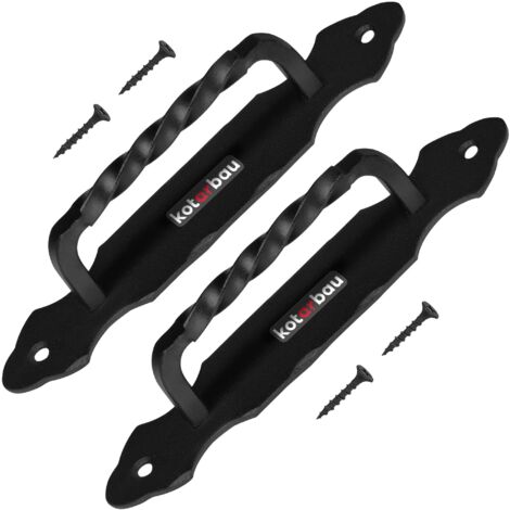 KOTARBAU® Maniglia per porte, 190 mm, 2 pezzi Maniglia in ferro battuto, adatta a porte in ferro e in acciaio, anche per portoni e porte scorrevoli