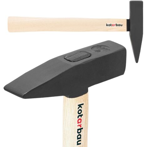 KOTARBAU® Marteau - Acier - 0,5 kg - Massette - Masse Outil - 32 cm - Marteau Forgeron - Masse pour Fendre le Bois - Noir Naturel - avec Manche en Bois - Ergonomique