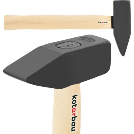 KOTARBAU® Marteau - Acier - 1,5 kg - Massette - Masse Outil - 32 cm - Marteau Forgeron - Masse pour Fendre le Bois - Noir Naturel - avec Manche en Bois - Ergonomique