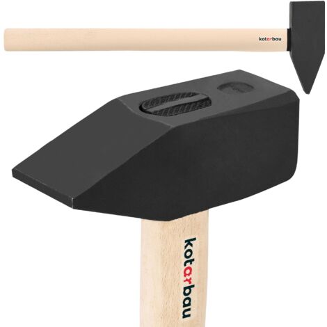 KOTARBAU® Marteau - Acier - 6 kg - Massette - Masse Outil - 70 cm - Marteau Forgeron - Masse pour Fendre le Bois - Noir Naturel - avec Manche en Bois - Ergonomique