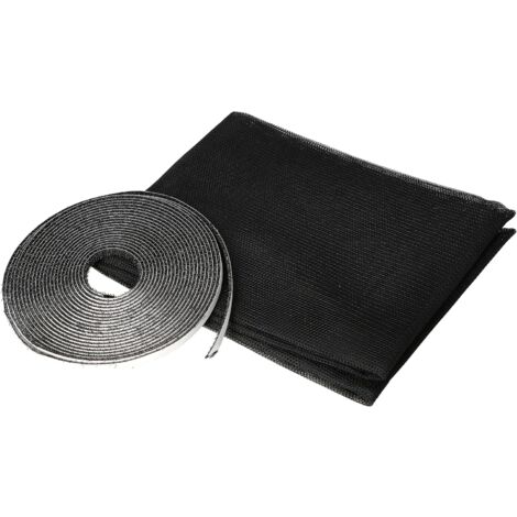 KOTARBAU Moustiquaire 130 x 150 cm pour fenêtre Kolor Moustiquaire avec fixation par bande Velcro (Noir)