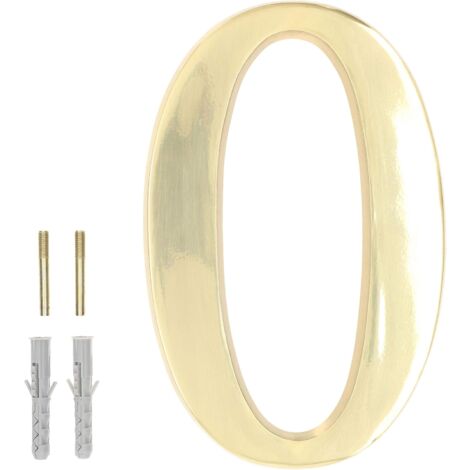 KOTARBAU Numéro de maison 3D Chiffre "0" en laiton 20 cm Numéro de porte pour maisons, colonies, hôtels appartements 100 % laiton