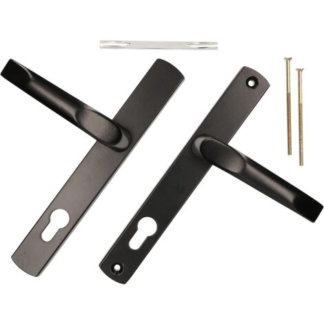 KOTARBAU Paire de poussoirs 92 mm avec long bouclier noir pour cylindre profilé moderne universel