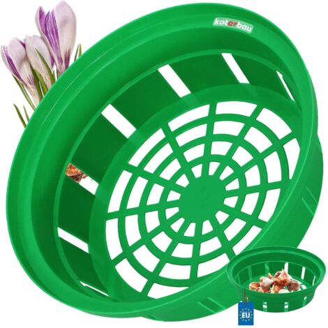KOTARBAU® Panier À Bulbes - ⌀ 200 mm  - Vert - Corbeille Plantation Tulipes -  Accessoire Plantation Bulbes - Plastique