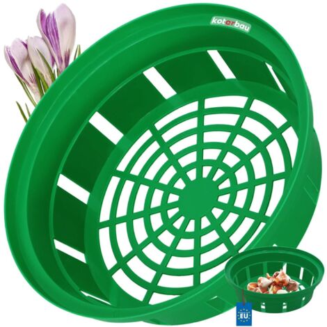 KOTARBAU® Panier À Bulbes - ⌀ 230 mm  - Vert - Corbeille Plantation Tulipes -  Accessoire Plantation Bulbes - Plastique