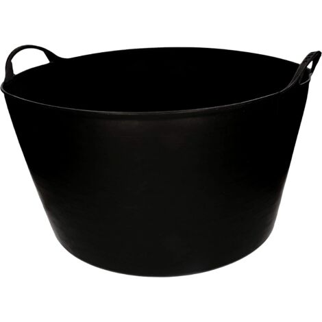 KOTARBAU Panier de jardin flexible et universel en caoutchouc avec poignées de transport Noir 55 l