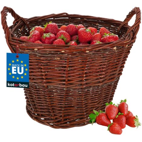 KOTARBAU® Panier en Osier - Ø 40 cm - Brun - Panier Rond - pour Bois - Jouets - Fruits & Légumes - Décoration Intérieure Extérieure - Osier Naturel