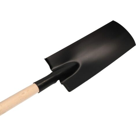 KOTARBAU Pelle de drainage 380 x 147 mm pour manche de 38 mm de diamètre - Lame en acier longue étroite pour transplantation avec manche en bois