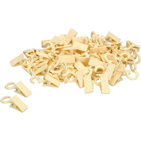 KOTARBAU Pinces à Rideaux avec Crochets pour Rideaux Ensemble de Rideaux 100 pièces pin Clair Pinces en Bois de pin Clair