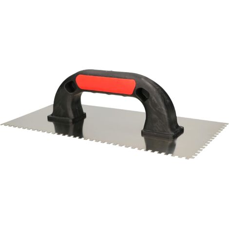 KOTARBAU Planche à friction x mm - Truelle à remonter en acier inoxydable pour plâtre mortier (270 mm - Taille des dents : 4 x 4 m)