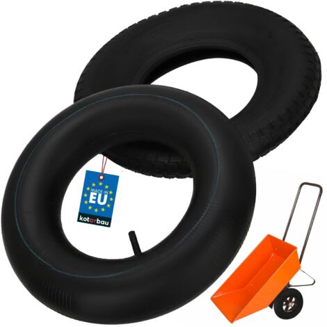 KOTARBAU® Pneu Chambre a Air Brouette - Gomme - Noir - Pneu Brouette - ⌀ 40 cm - 4PR - Chambre a Air - ⌀ 35 cm - Résistant - pour Chariot Jardinage