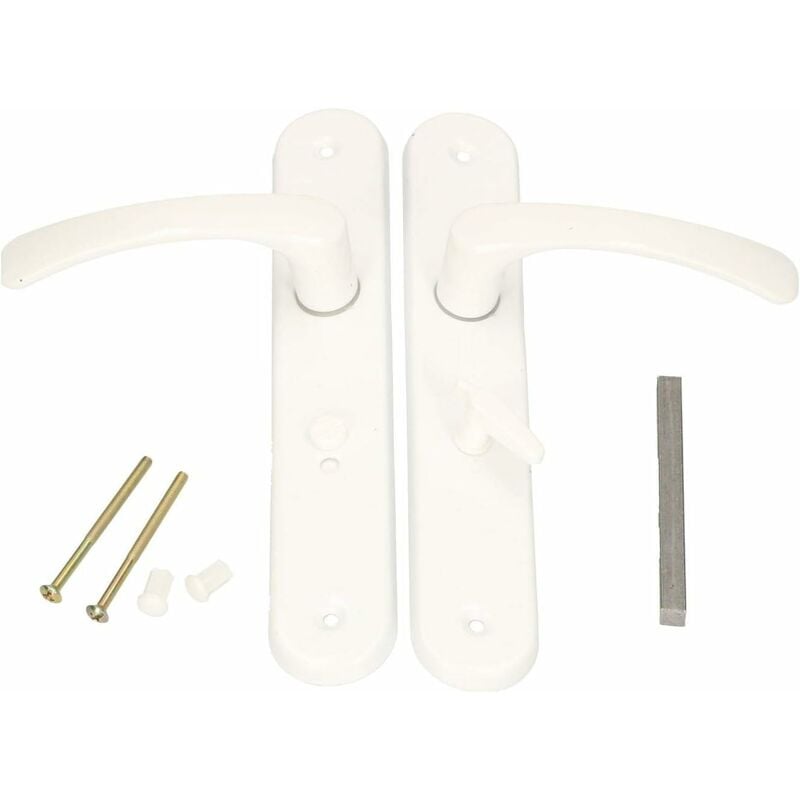 Poignée de porte 72 mm gauche et droite pour wc Blanc Porte de Toilette Porte de Chambre Plaque Longue en Aluminium - Kotarbau