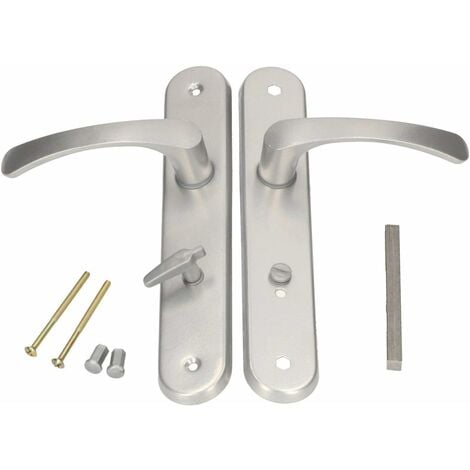 KOTARBAU poignée de porte 90 mm gauche droite WC ensemble de porte argent ferrure de porte poignée de porte poignée de porte ensemble de poignée de porte de toilette porte de chambre plaque longue alu