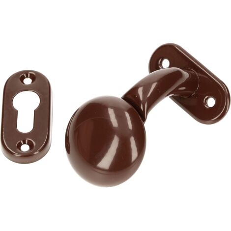KOTARBAU Poignée de porte avec rosace ovale - En métal - Forme sphérique - Pour portes et portails - Marron