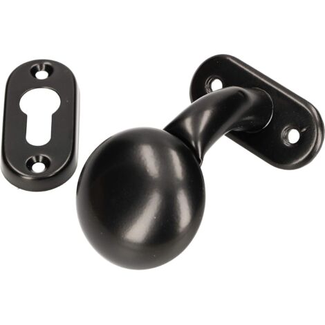 KOTARBAU Poignée de porte avec rosace ovale - En métal - Forme sphérique - Pour portes et portails - Noir