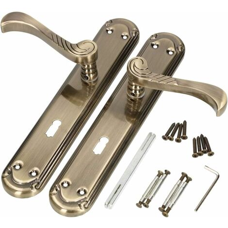 Kotarbau – Poignée de porte d'intérieur 72 mm – Métal nickelé – Installation universelle pour portes gauche/droite – Sécurité renforcée