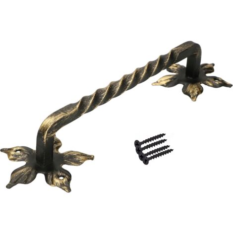 KOTARBAU Poignée de porte en métal antique style rétro avec motif floral