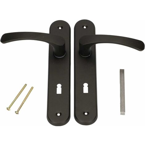 Kotarbau – Poignée de porte intérieure 72 mm – Aluminium noir – Serrure à embout – Compatible portes gauche/droite – Installation rapide