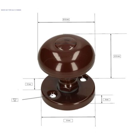 KOTARBAU® Pomello per porta Ø 55 mm marrone verniciato a polvere maniglia porta impugnatura cancello